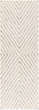 6' Ivory and Black Geometric Runner Rug