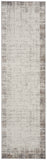 6' Ivory and Gray Abstract Runner Rug