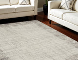 8' X 10' Ivory and Gray Abstract Area Rug
