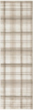 10' Ivory Plaid Power Loom Runner Rug