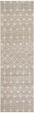 12' Beige Geometric Power Loom Runner Rug