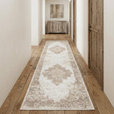 12' Ivory Floral Power Loom Runner Rug