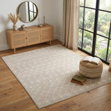 4' X 6' Beige Geometric Power Loom Area Rug
