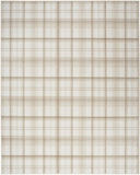 4' X 6' Ivory Plaid Power Loom Area Rug