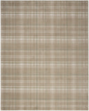 4' X 6' Taupe and Ivory Plaid Area Rug