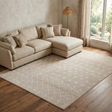 6' X 9' Beige Geometric Power Loom Area Rug