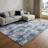 7' X 10' Blue Abstract Power Loom Area Rug