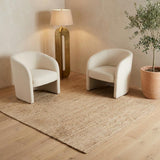 5' Beige Jute Hand Woven Square Rug