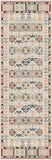 6' Ivory Tan And Black Geometric Flatweave Runner Rug