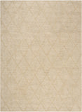 4' X 6' Beige Wool Geometric Area Rug