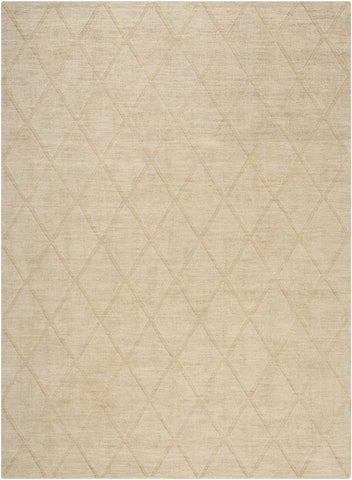4' X 6' Beige Wool Geometric Area Rug