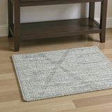 4' X 6' Blue Wool Geometric Hand Woven Area Rug