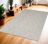4' X 6' Gray Wool Geometric Area Rug