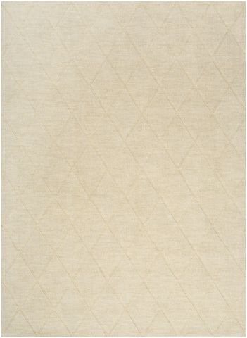 4' X 6' Ivory Wool Geometric Area Rug