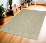 4' X 6' Sage Wool Geometric Area Rug