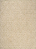 5' X 7' Beige Wool Geometric Area Rug