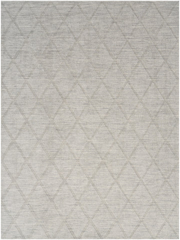 5' X 7' Gray Wool Geometric Area Rug