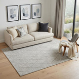 5' X 7' Gray Wool Geometric Area Rug