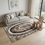5' X 8' Brown and Beige Juvenile Animals Youthful Area Rug