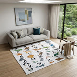 5' X 8' Gray Brown and Green Juvenile Alphabet Youthful Area Rug