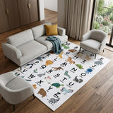 7' X 10' Gray Brown and Green Juvenile Alphabet Youthful Area Rug