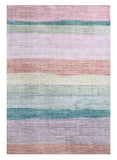 4' X 6' Pink Green and Purple Juvenile Rainbows Youthful Area Rug