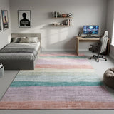 5' X 8' Pink Green and Purple Juvenile Rainbows Youthful Area Rug