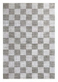 4' X 6' Beige and Brown Checkered Area Rug