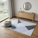 4' X 6' Blue and Gray Geometric Area Rug