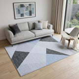 5' X 8' Blue and Gray Geometric Area Rug