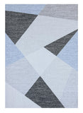5' X 8' Blue and Gray Geometric Area Rug