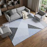 7' X 10' Blue and Gray Geometric Area Rug
