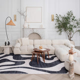 7' X 10' Black and White Zebra Print Area Rug