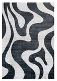 7' X 10' Black and White Zebra Print Area Rug
