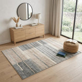 4' X 6' Gray and Brown Abstract Area Rug