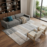 7' X 10' Gray and Brown Abstract Area Rug