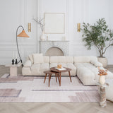 4' X 6' Beige and Brown Abstract Area Rug