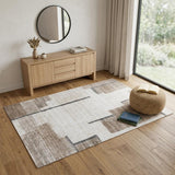 4' X 6' Beige and Brown Abstract Area Rug