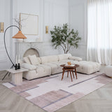 7' X 10' Beige and Brown Abstract Area Rug