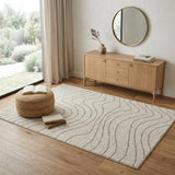 4' X 6' Cream and Beige Abstract Area Rug