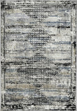 7' X 10' Gray Blue and Ivory Abstract Area Rug
