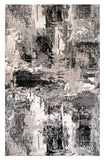 7' X 10' Black Gray and Beige Abstract Area Rug