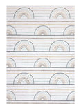 7' X 10' Ivory Blue and Yellow Juvenile Rainbows Youthful Area Rug