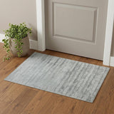 2' X 3' Silver And Gray Abstract Hand Woven Area Rug