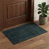 2' X 3' Charcoal And Black Abstract Hand Woven Area Rug