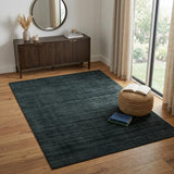 4' X 6' Charcoal And Black Abstract Hand Woven Area Rug