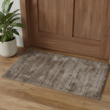 2' X 3' Brown And Gray Striped Hand Woven Area Rug
