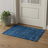 2' X 3' Dark Blue Striped Hand Woven Area Rug