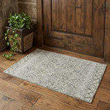 2' X 3' Gray Ivory And Black Wool Argyle Hand Hooked Area Rug