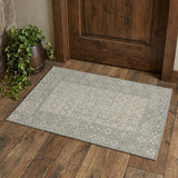 2' X 3' Gray And Ivory Wool Southwestern Hand Hooked Area Rug